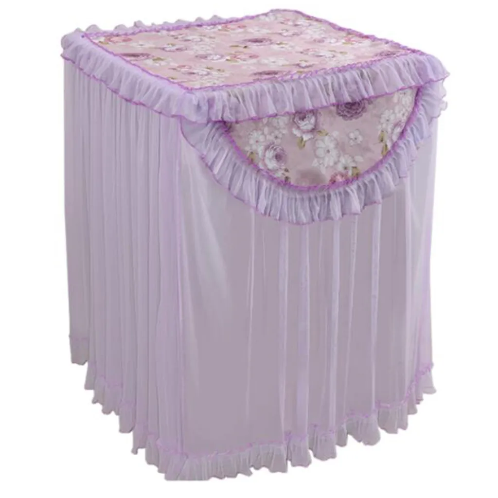 Lace Ruffle Floral Washing Machine Dust Cover Protection Front Durable Soft Home