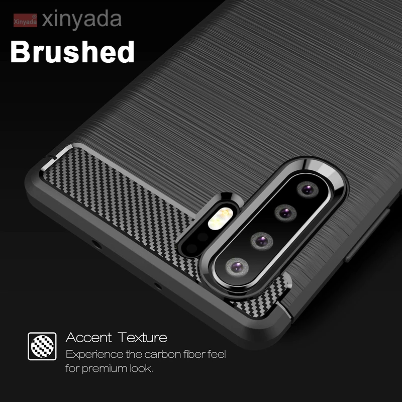 

Case For Huawei Mate 20 P30 Pro P30 Lite Nova 4E Cover Case armor luxury Soft Bumper Silicone Tpu Carbon Fiber Brushed Shell