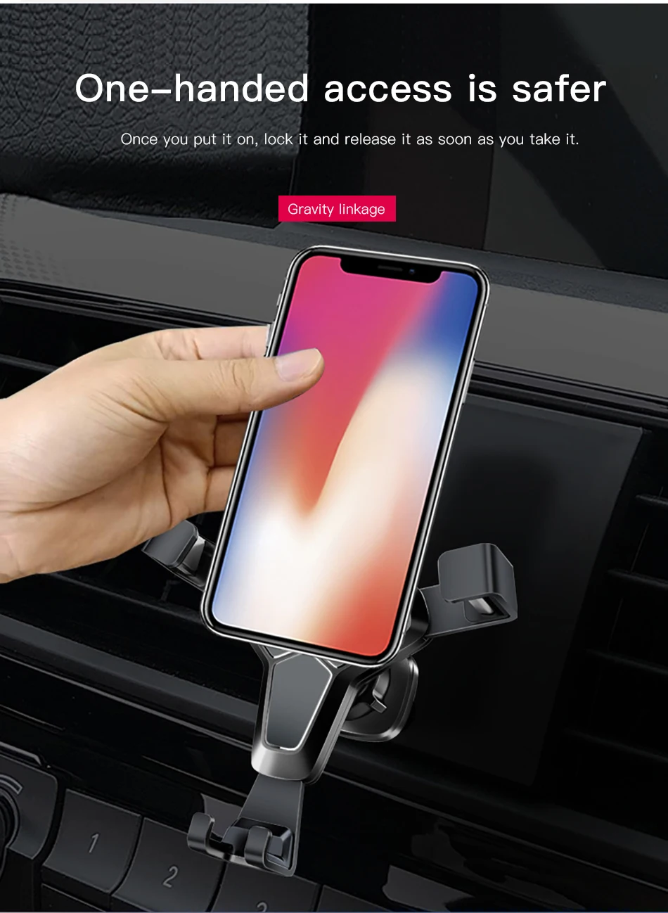 !ACCEZZ Gravity Car Phone Holder Stand Air Vent 360 Degree Rotation Universal 4-7 inches For iphone Xiaomi Samsung Auto Bracket (4)