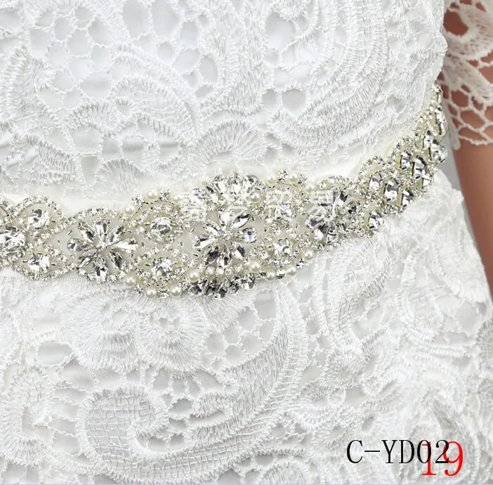 Women Luxurious Floral New Crystal Rhinestone Wedding Bridal Sash Belt Prom Sash Wedding Sash Belt 270cm3cm (3)