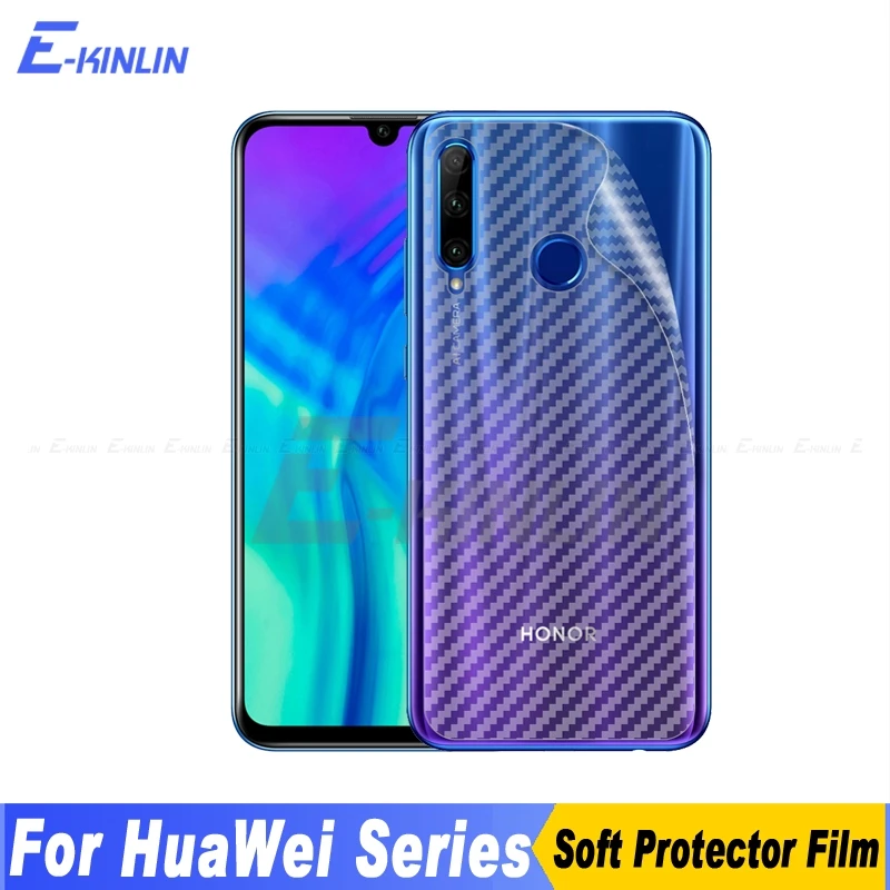 

3D Carbon Fiber Back Cover Screen Protector Film For HuaWei Honor Note 10i 20i 20S View 30 20 10 Pro Lite V9 Play Not Glass