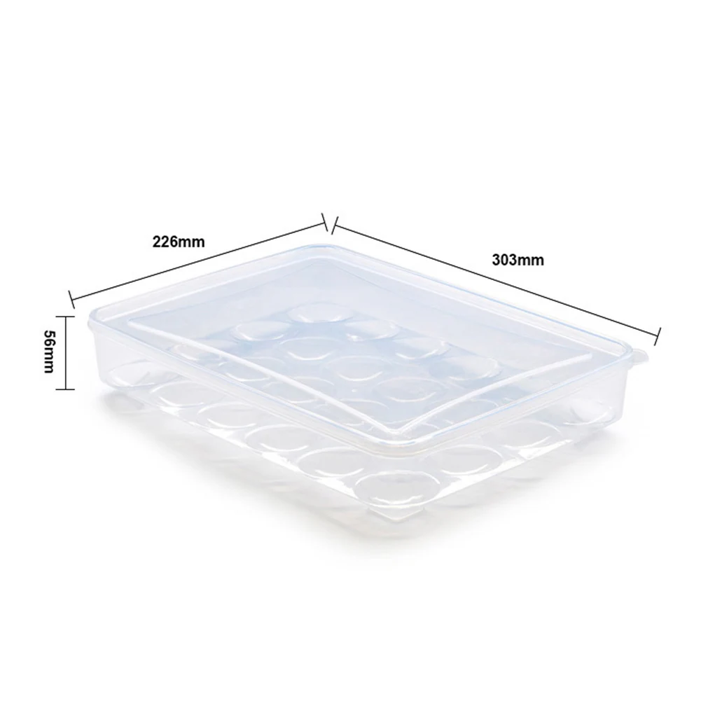 Durable Transparent Plastic 24 Grids Home Kitchen Refrigerator Egg Storage Box Container Holder Shelf Case with cover