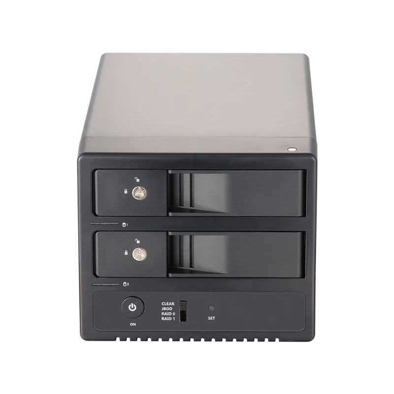 3.5 inch SATA dual front bay external HDD/SSD hard drives enclosure