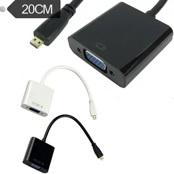 

Micro HDMI Male to VGA Female Video Adapter Convertor White No Audio 1080p HDTV 0.2M