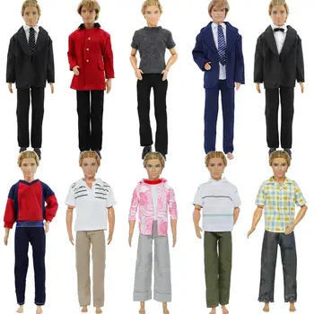 

Lot Style 1 Set Daily Business Suit Outfits Pants + Shirt Coat Jacket Men Clothes for Barbie Ken Doll Accessories
