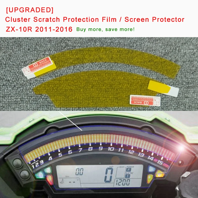 [UPGRADED] For Kawasaki ZX-10R ZX10R 10R 2011-2016 Cluster Scratch Protection Film Screen Protector Blue Light Explosion-proof (1)