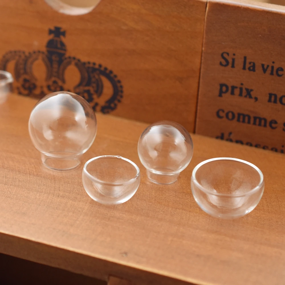 10 шт 15-30 мм полый стеклянный шар круглый стеклянный купол с отверстием DIY orbs ювелирных изделий стеклянный медальон разного размера