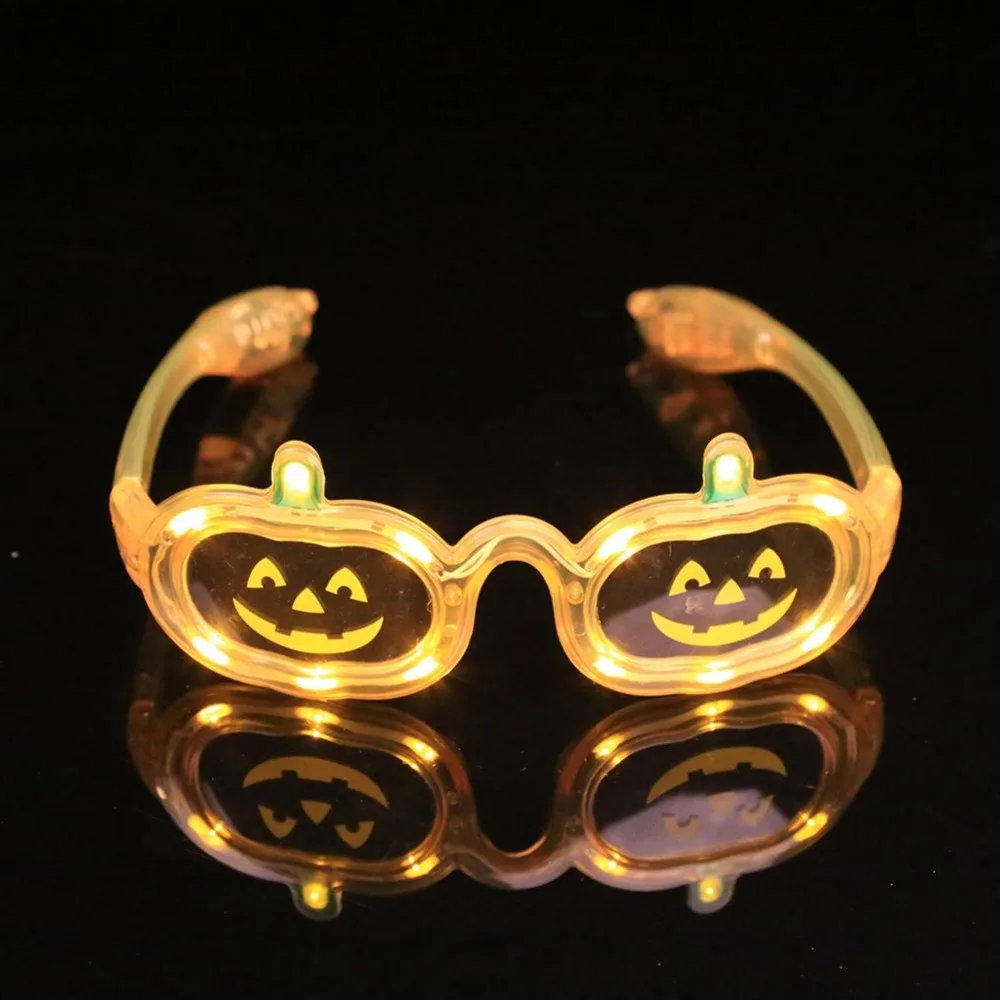 Halloween Supplies Gift LED Light Shutter Glow Sunglasses Pumpkin Blink