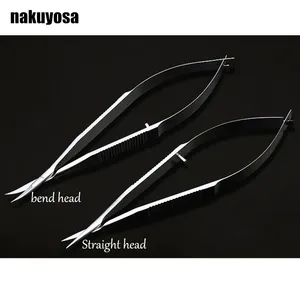 Обычная нержавеющая сталь офтальмологический инструмент 12,5 см микроножницы, прямые, наклонная головка ножницы для конъюнктивы, расширитель, микропинцет - изображение