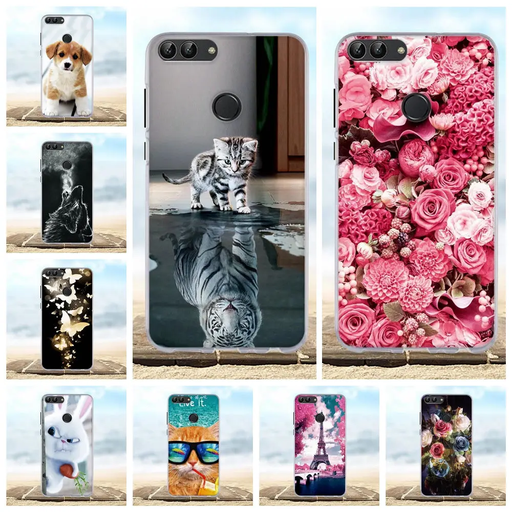 

For Huawei Enjoy 7S Case 3D Cute Cat Pattern Cover For Huawei P Smart Case Protector Bumper Soft Silicon For Huawei PSmart Cases