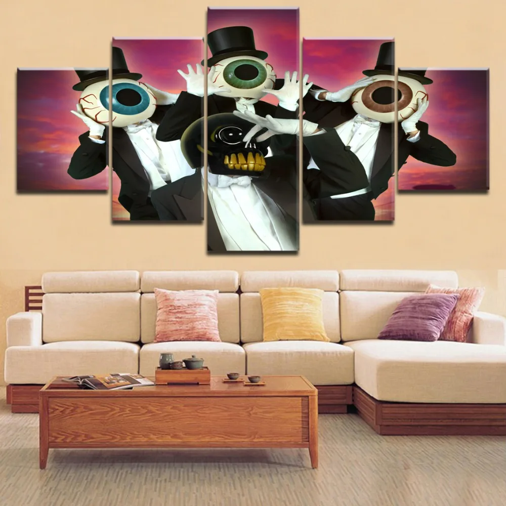 

HD Printing 5 Pieces Music The Residents Abstract Painting Modern Type Poster Framework Home Decoative Living Room Or Bedroom