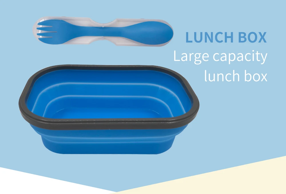 Silicone Bento Lunch Box Food Container Food Storage Collapsible Portable Container Lunch Food Box For School kids Outdoors