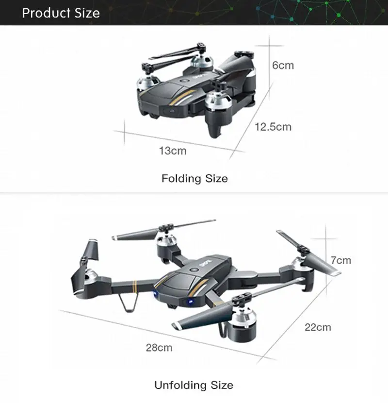 Горячая Распродажа, wifi FPV с широким углом обзора 640 P/720 P HD камера, режим высокой фиксации, складной Мультикоптер RC RTF Drone VS X12 Eachine E58