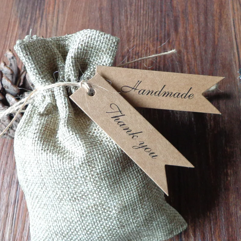 

Handmade/Thank You Kraft Paper Gift Tag Bag Lable Card DIY Tag Package Luggage Tag Wedding Party Festival Decor