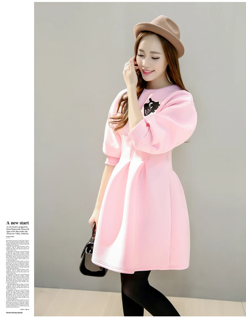 2016 Spring Autumn long Sleeve Dress women Korean party dresses female