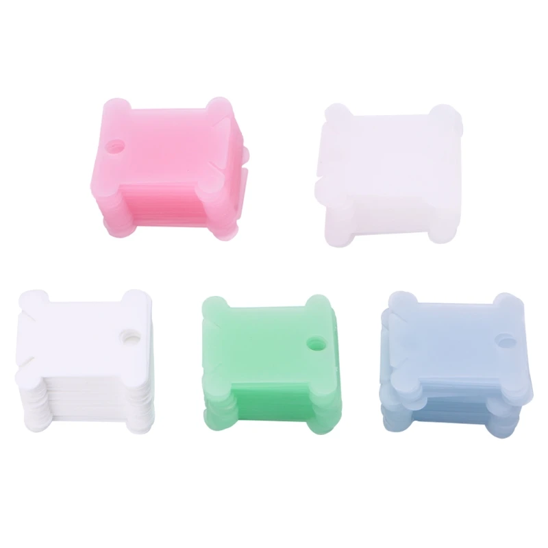 

100Pcs/Pack Embroidery Floss Craft Thread Bobbin Cross Stitch Storage Holder Plastic
