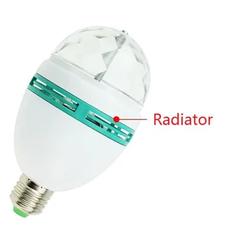 

B22 E27 3W 85v-265v Colorful Auto Rotating RGB projector Crystal led Stage Light Magic Ball DJ party disco effect Bulb Lamp 2018