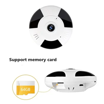 

V380 WIFI Wireless Camera 360 Degree 960P HD IP Fisheye Panoramic Camera Home Security Indoor CCTV Video Camera SD Support 64G