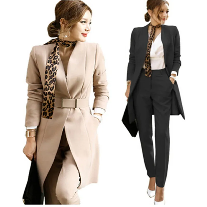 

SMTHMA HIGH QUALITY Pant Suits Women Casual Office Business Suits Formal Work Wear Sets Uniform Styles Elegant Pant Suits