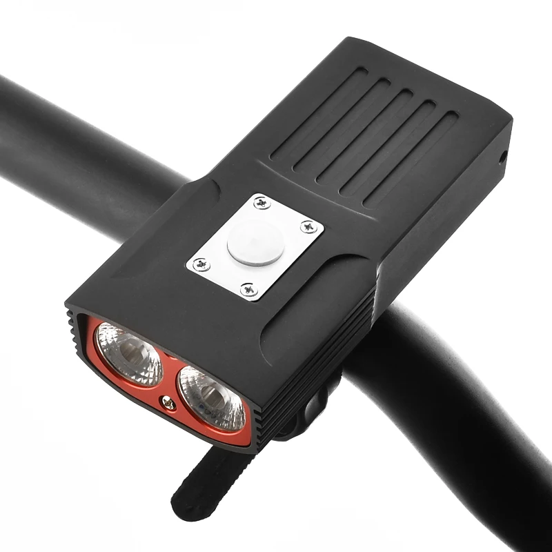 

NEW USB Rechargeable Bike Front Lamp 2* XM-L2 LED Built-in 5000mAh 18650 Battery Bicycle Front Handlebar Light
