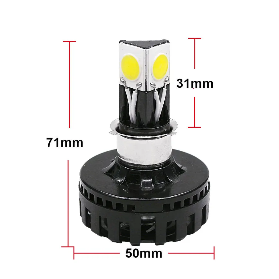 HYZHAUTO BA20D H6 H4 светодио дный мотоциклетные фара мотоцикл фары высокий низкий пучок 24 Вт 3000LM 360 градусов IP67 1 компл