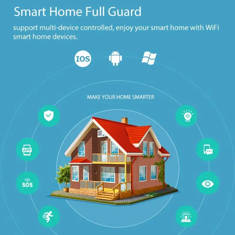 Мини умный беспроводной Wi-Fi PIR датчик движения сигнализации детектор 7 м чувствительное расстояние для умный дом автоматизация Поддержка