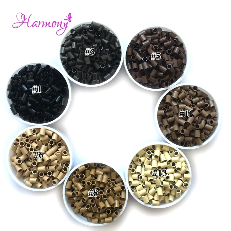 Tubos de Cobre em Linha Links para Penas de Cabelo Garrafa Preto Mini Euro Fechaduras Micro Reta Não Queimado Rings 1000 Pcs – 3.0×2.4×4.0mm