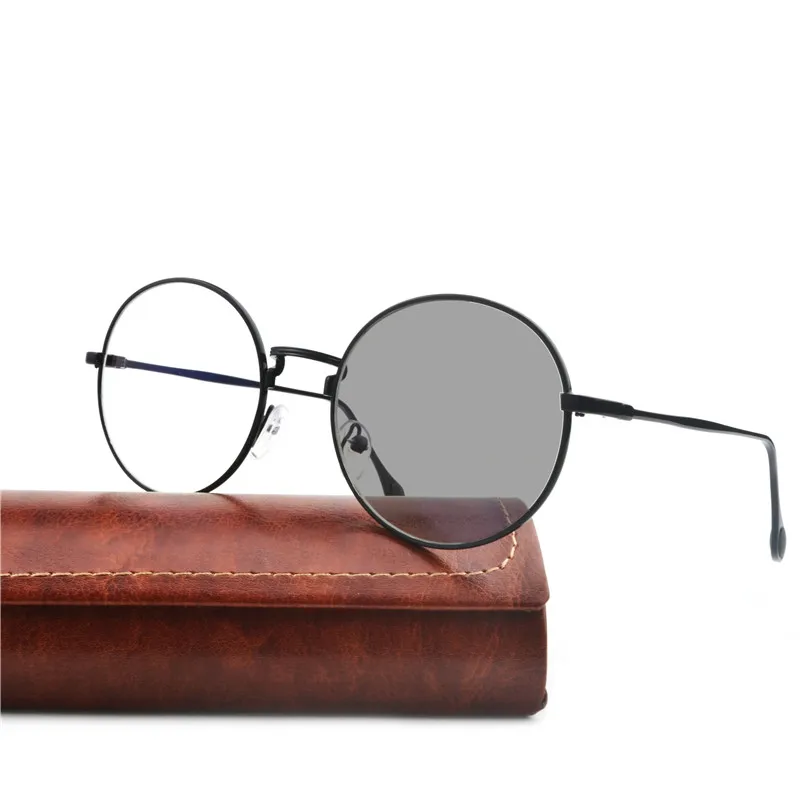 Круглые солнечные фотохромные очки для близорукости, оптические очки для мужчин, студенческие очки для близорукости, очки с оправой по рецепту, очки FML