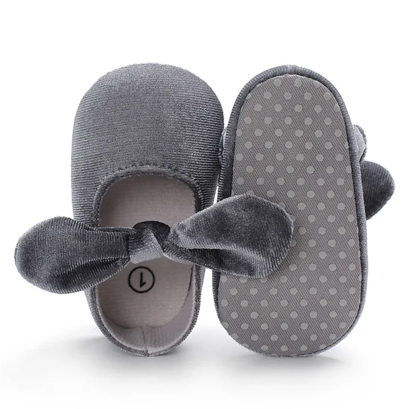 

Princess Baby Shoes Soft Big Collar Butterfly Knot Anti-skid Walking Shoes Nylon Cloth Softsole Shoes