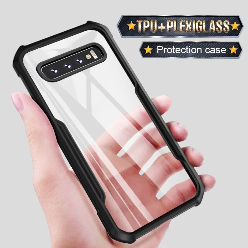

Luxury Transparent Soft TPU Bumper Case On The For Samsung Galaxy S8 S9 S10 E Plus Silicone Phone Case Note 8 9 Shockproof Cover