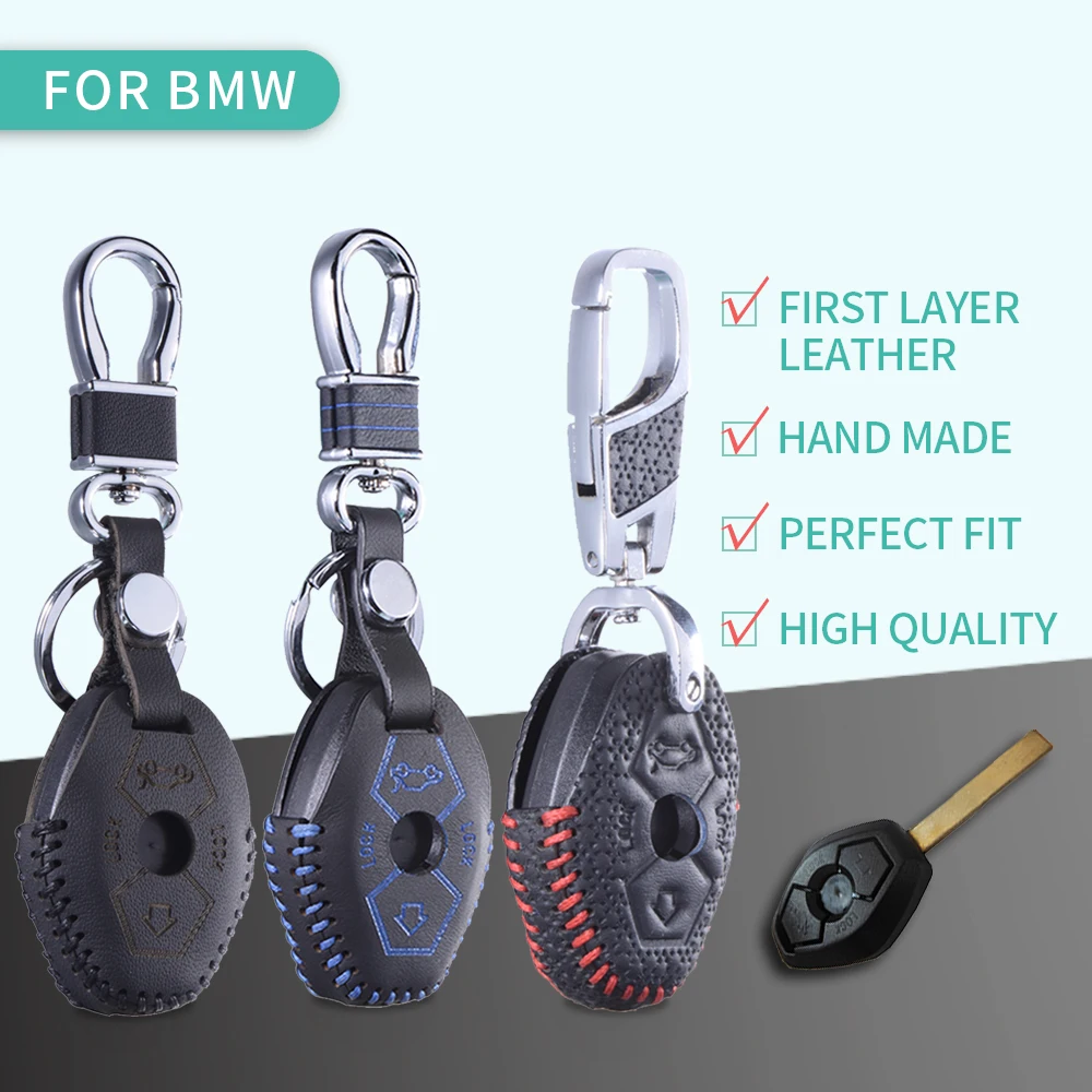

Key Bag Case Cover Remote Holder Chain for BMW X3 X5 Z3 Z4 5 7 Series 325i E38 E39 E46 E53 E83 M5 Keyrings Fob