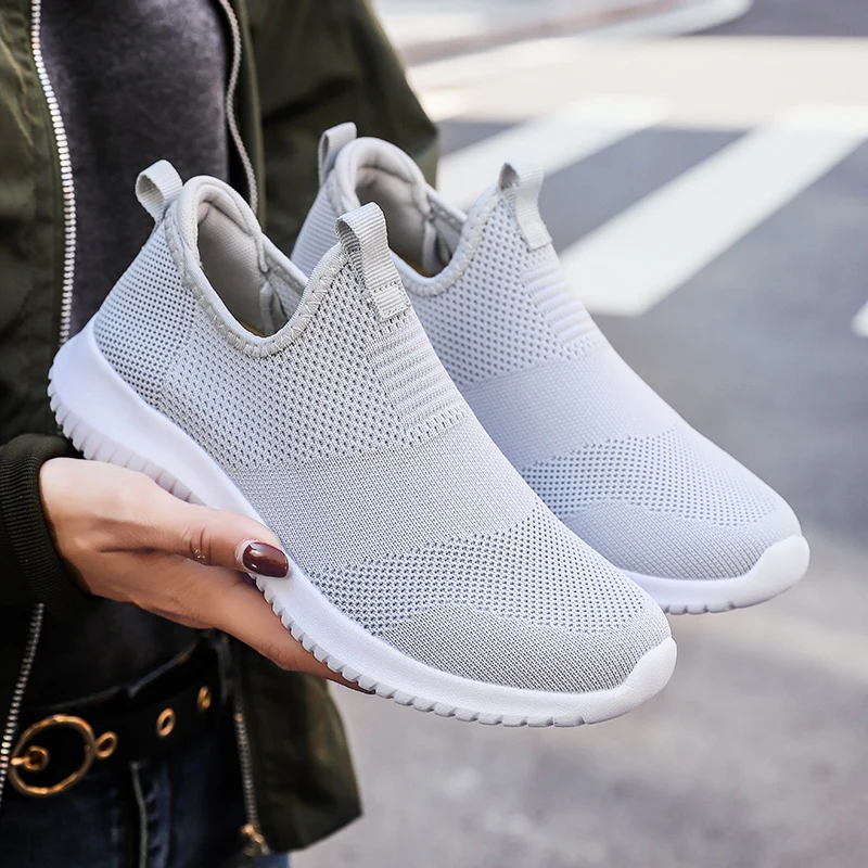 

Casual Shoes Men Big Size 45-48 Breathable Air Mesh Sneakers Women 2019 Summer Slip on Platform Knitting Flats Tenis Masculino