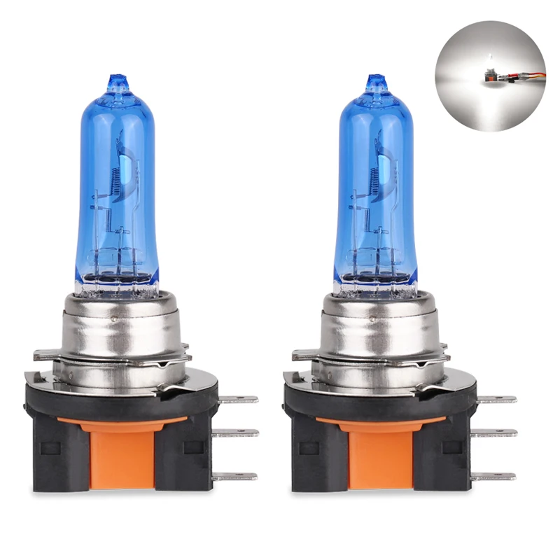

2pcs Car Auto H15 Super White Halogen Bulbs 12V 15/55W 6000K High low beam Headlight Bulb Bulbs Lights Car Lighte sourcing