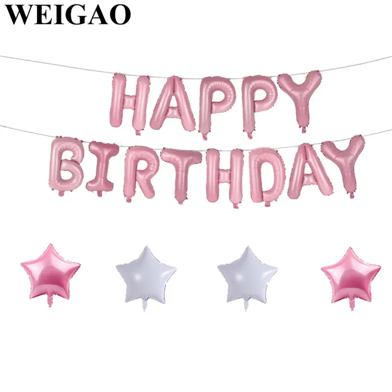 WEIGAO День Рождения мультфильм воздушные шары в форме единорога набор «С Днем Рождения» вечерние Декор Единорог в честь надувные гелиевые воздушные шары