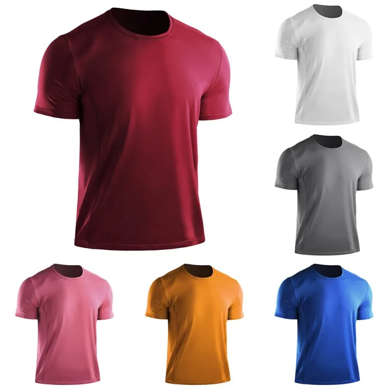 Мужские футболки для тренировок быстросохнущие с коротким рукавом, наружная тренировочная спортивная одежда, дышащий, сетчатый, для бега майка для бодибилдинга для мужчин