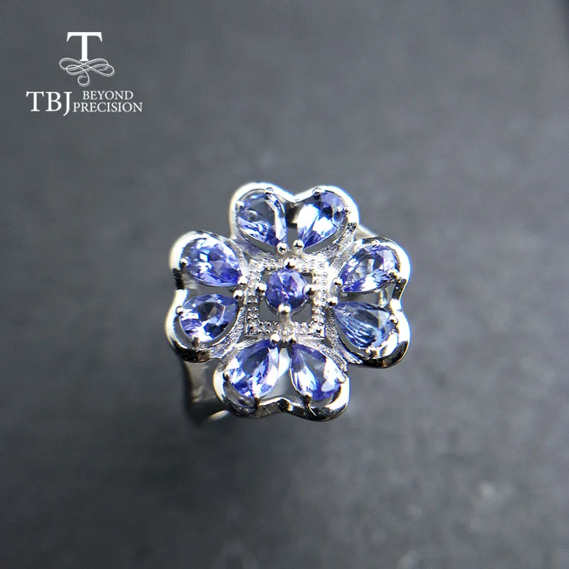 TBJ, 100% real blue tanzanite gemstone Ring 925 sterling silver fine jewelry for women wife mother day gift TBJ, 100% real blue tanzanite gemstone Ring 925 sterling silver fine jewelry for women wife mother day gift