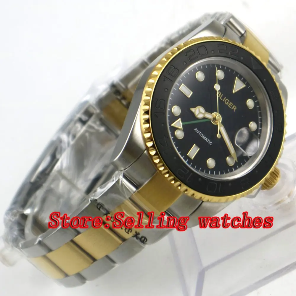 Мужские механические часы с черным циферблатом 40 мм|watch men mechanical|watch mechanicalwatch mechanical