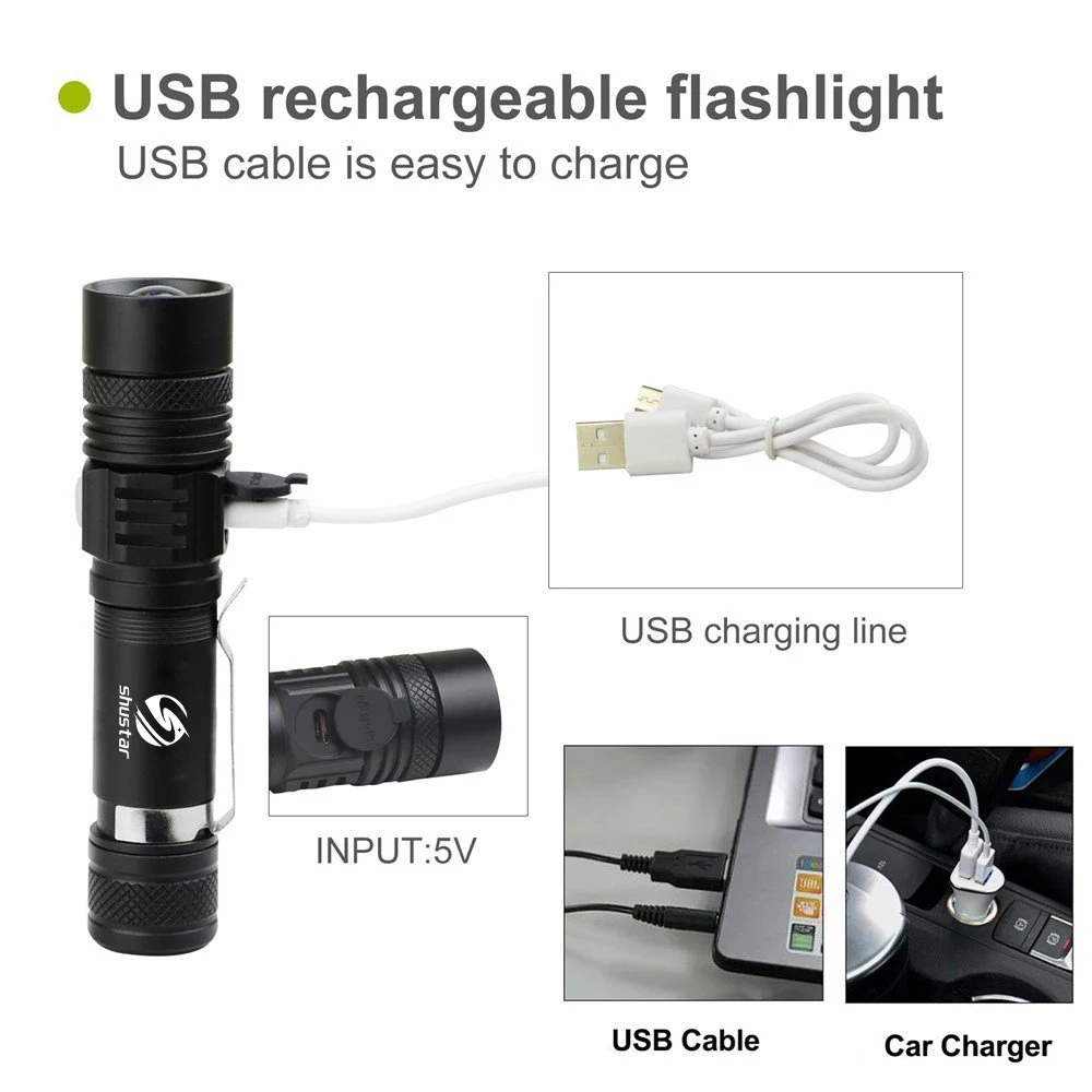 Super bright Rechargeable Bicycle light LED Bicycle flashlight 4 light mode Support zoom using 18650 battery Cycling lighting