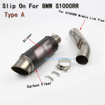 

Full System Motorcycle Carbon Fiber Exhaust Muffler Pipe Escape Motorbike Exhaust Middel Link Pipe For BMW S1000 S1000RR 2010-14