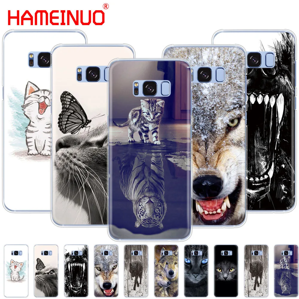 

HAMEINUO cat wolf animal cell phone case cover for Samsung Galaxy S9 S7 edge PLUS S8 S6 S5 S4 S3 MINI