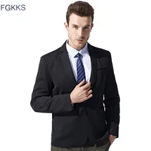 Fgkks модные брендовые мужские блейзеры новые весенние мужские хлопковые высококачественные приталенные блейзеры мужской повседневный деловой пиджак