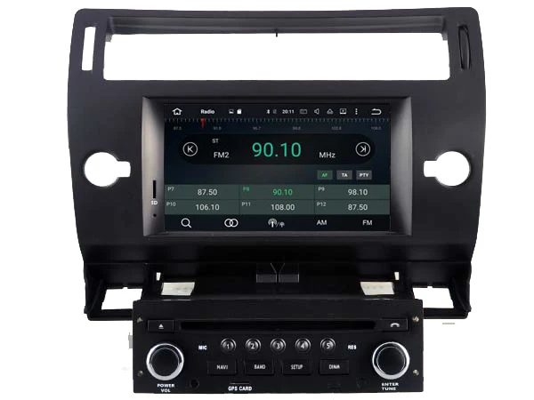 Clearance Ips screen Android 8.0 Car Dvd Navi Player FOR CITROEN C4 (Black and Silver Frame) gps auto stereo audio multimedia 2