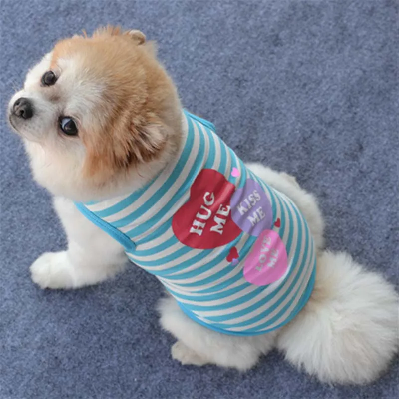 Cotton Pet Clothing Cat Puppy Classic Striped T-Shirt Vest Small Dog Shirt Comfy and Breathable 2017 Newly Pet Apparel10