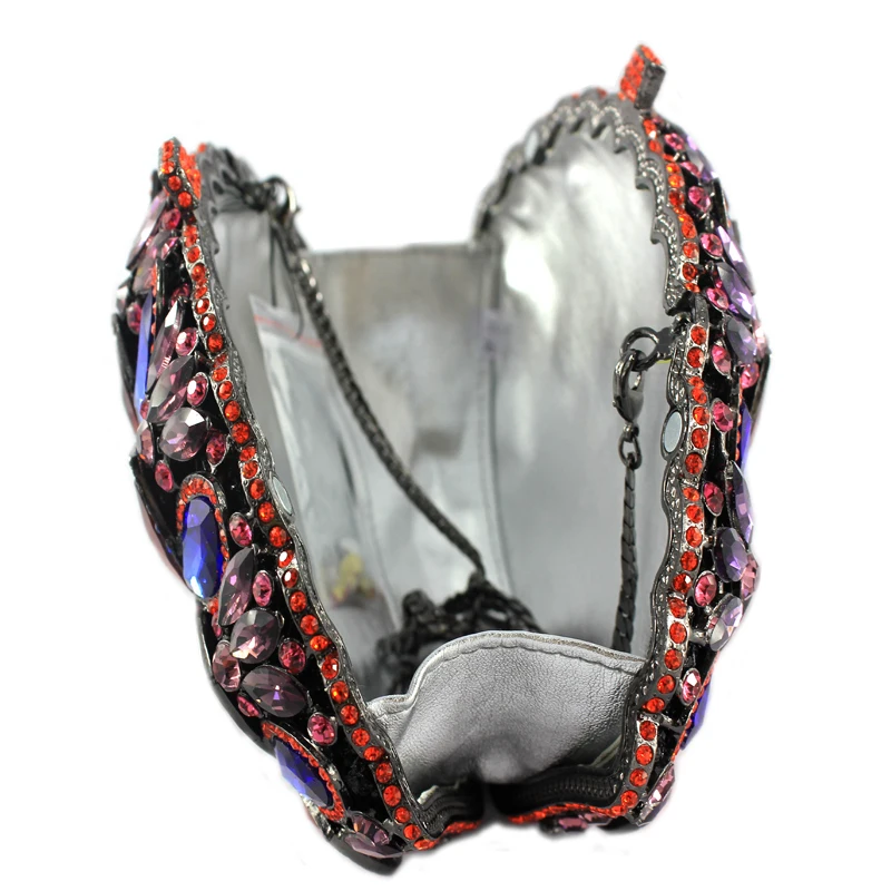 LaiSC форма павлина Женская сумочка-клатч красного цвета с украшением в виде кристаллов вечерние женские сумки винтажные свадебные мини клатч, сумка для выхода SC024