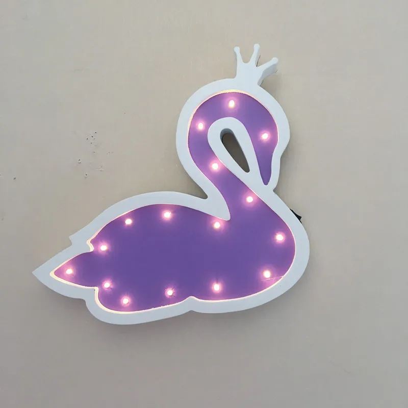 Decoração do Quarto Lâmpada de Mesa Iluminação para Casa Luz da Noite Zmishibo Madeira Animal Rosa Azul Unicórnio Gato Coruja Elefante Led Crianças Presente Aniversário 18 Luzes e Iluminação