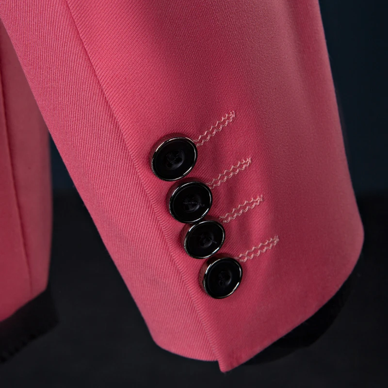 (Blazer+Pants) Causal&Business Suit Men Royal Blue/Pink/Black Elegant Wedding Suit For Men Slim Fit Formal Groom Suit 2019 M-4XL