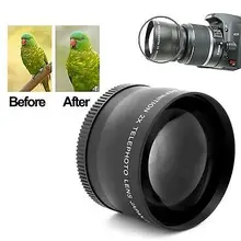 72mm 2x Magnification Telephoto Tele Converter Lens for Canon Nikon Camera