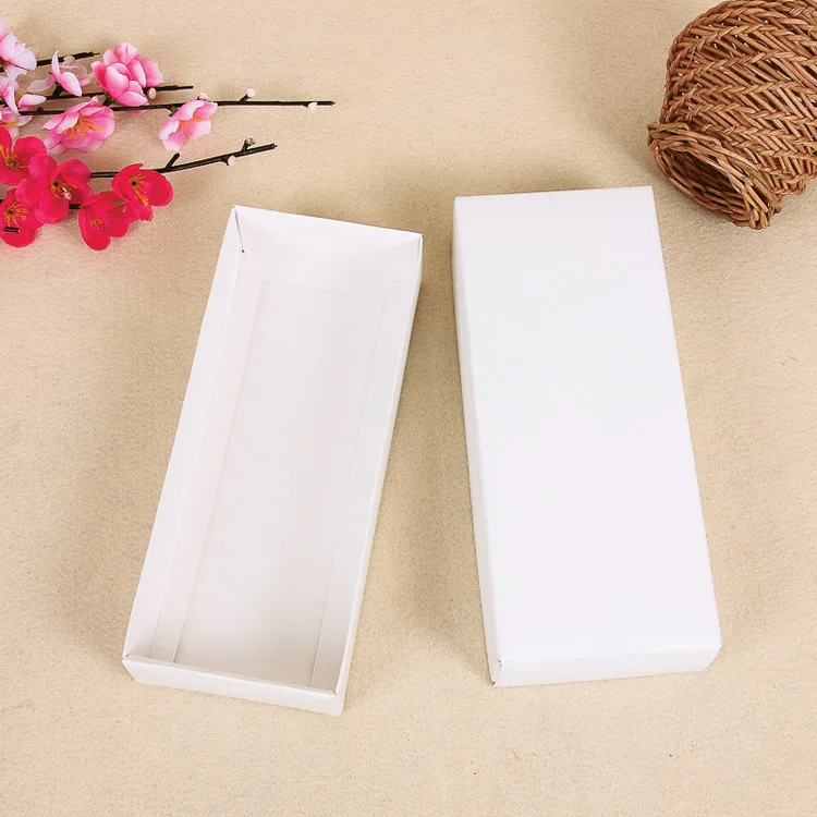 

11*22+3.5cm 15Pcs/ Lot White Heaven And Earth Covered Kraft Paper Box For Candy Gift Chocolate Packing Craft Paper Event Boxes