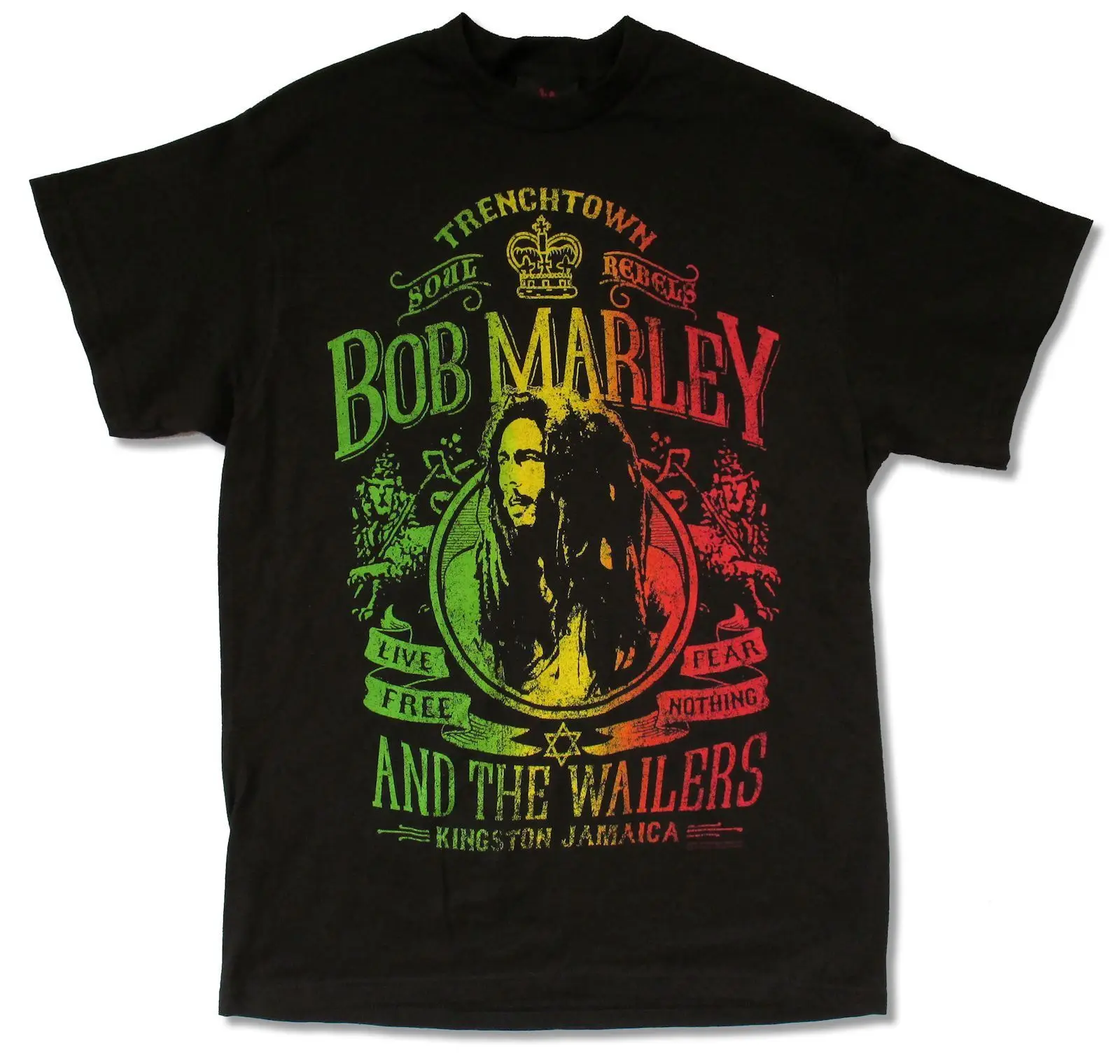 

BOB MARLEY "LIVE FREE" BLACK T-SHIRT NEW OFFICIAL ADULT REGGAE WAILERS JAMAICA Summer Style Fashion Men T Shirts Top Tee
