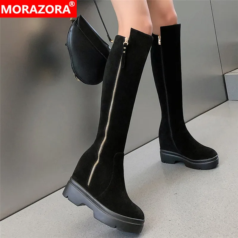 ladies black knee high boots